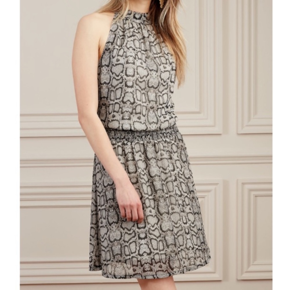 Stella and Dot Snake-Print Halter Dress